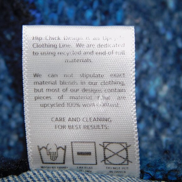 OOAK Hip Chick Design Womens XL Upcycled Blue Denim Jean Jacket Patch Work - Picture 6 of 10